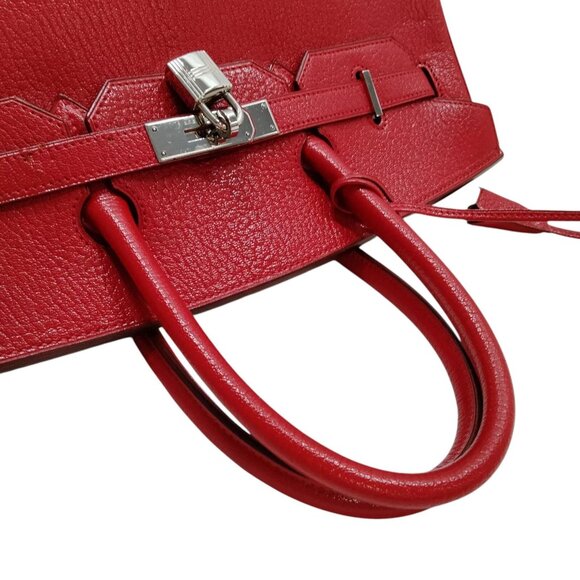 7806998BJ (X6) Hermes Hand Bag Birkin Red Leather - Picture 2 of 14